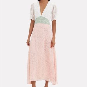 DIVINE HERITAGE Mixed Print Midi Dress